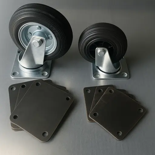 Platines à souder – Acier 5 mm – Pour roulettes industrielles ISO 22883 / 22884